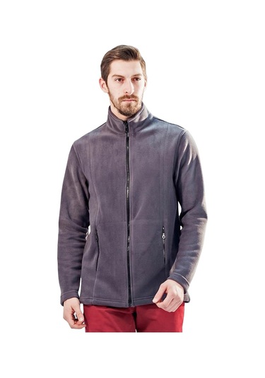 Şensel, Erkek Polar Mont, Koyu Gri -99E432- Fermuarlı, Cepli