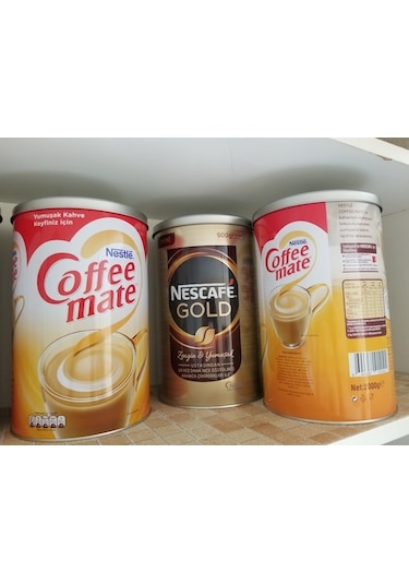 Nescafe Gold Ve Coffeemate Boş Teneke Kutuları
