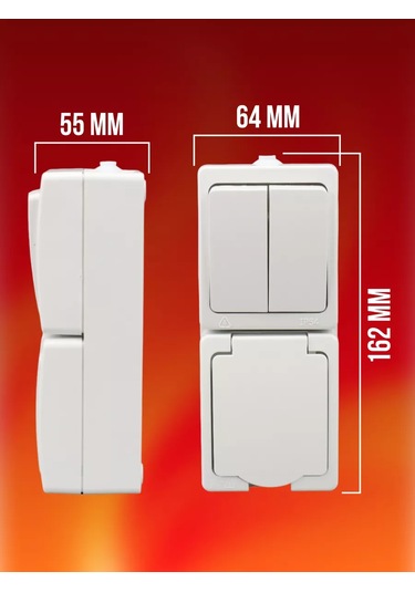 Tdmelectric Dış Mekanlar İçin İki Klavyeli Prizli Anahtar 202314993 Suya Dayanıklı