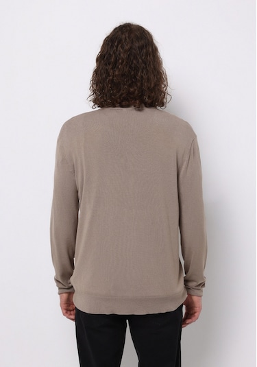 Colins Regular Fit Yuvarlak Yaka Jakarlı Erkek Bej Kazak Cl1076884 Q1.v1 Beı Bej