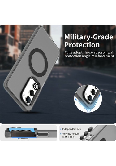 Oppo A5 5g/ Oppo A5/ Realme C75 Kılıfı Magsafe Anti Drop Hibrit Telefon Arka Kapağı İle Uyumlu - Siyah Siyah