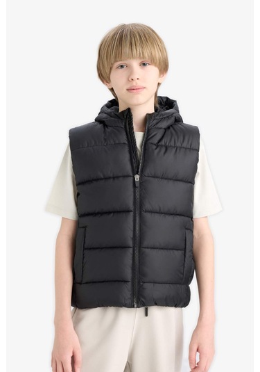 Defacto Erkek Çocuk Su İtici Kapüşonlu Yelek C4334a825aubk27 Siyah