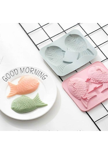 6 Adet Çipura Silikon Pişirme Aracı Karikatür Kek Buz Tepsisi Kalıbı Pembe Çok Renkli