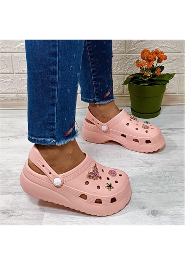 Sonimix 12901 Pudra Taşlı Kalın Tabanlı Kadın Terlik 001