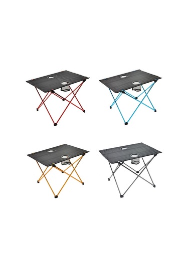 8249 Dış Mekan Ultra Hafif Alüminyum Katlanır Masa Küçük Taşınabilir Piknik Masası Turuncu