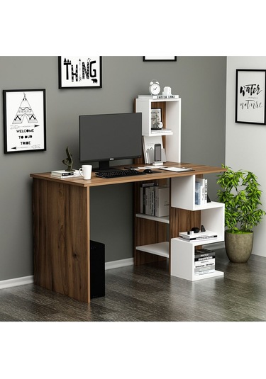 Twist Çalışma Masası - Ceviz / Beyaz Ceviz / Beyaz Beyaz - Ceviz