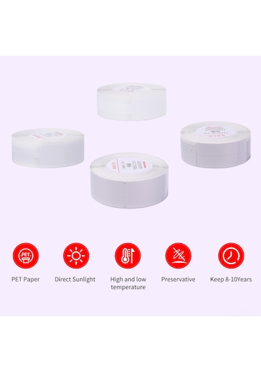 Dofolink B18 Etiket Makinesi İçin Pet Gümüşü Etiket Kağıdı, 14x88mm Beyaz B Tipi, Isı Transferi Etiket Rulo 1 Rulo