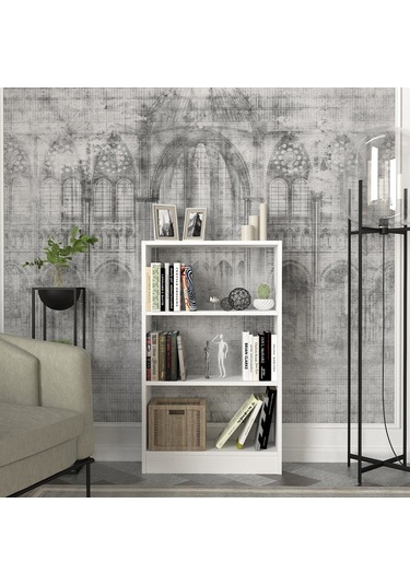 Dekorister Cella 3 Raflı Kitaplık Beyaz