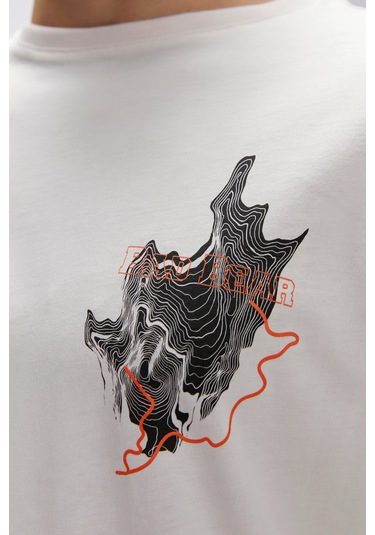 Gerald Beyaz Erkek Baskılı Tişört Beyaz