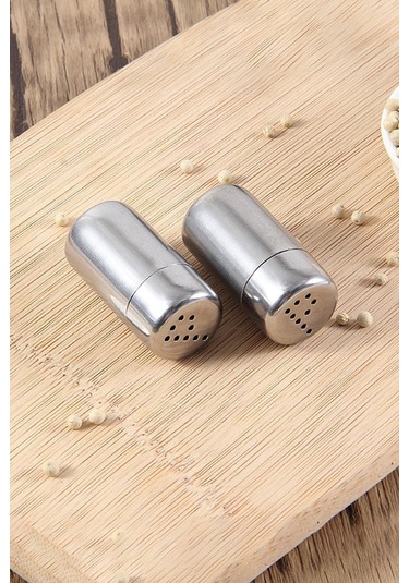 Çelik Küçük Boy 1 Çift Ev Lokanta Restoran İçin Tuzluk Ve Karabiberlik Cin515 Gri