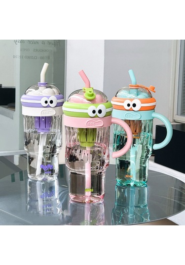 Dianziye Büyük Kapasite 1280ml Buzluklu Plastik Bardak, Çocuk Ve Genç Kadınlar İçin Seyahat İçin, Kartoon Pembe, Sürekli Soğuk İçecekler, Süper Lehimli