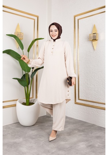 Aerobin Kumaş İkili Takım - Bej / T0109 Bej