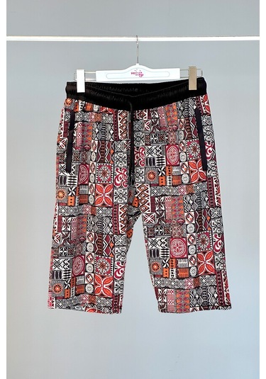 Desenli Erkek Şort Kapri Mayo Rks-05 Remsa Mayo Siyah