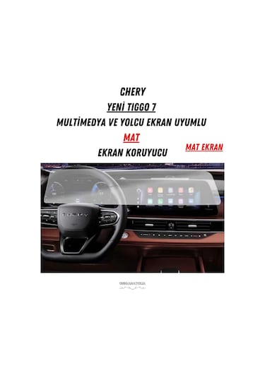 Chery Yeni Tıggo 7 Multimedya Ve Yolcu Ekran Uyumlu Mat Ekran Koruyucu