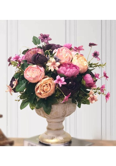 Yapay Çiçek Li Seramik Kupa Vazo Lu Arajman Nişan Çiçeği Kız İste N11.41