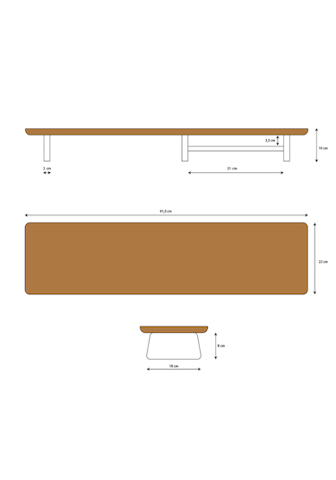 Büyük Monitör Standı Meşe