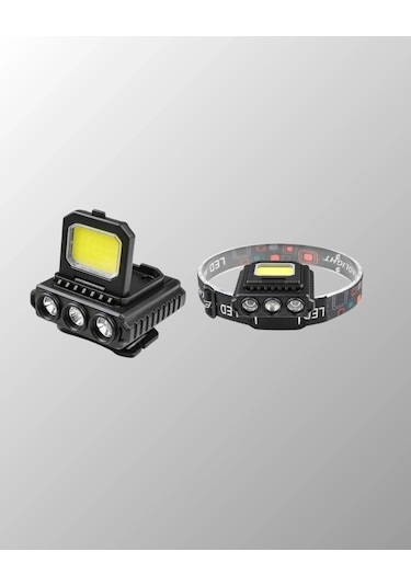 Ceylan Adam 800 Lumen Led Kafa Lambası Cob Ve Xpe Led Type C Şarjlı Ayarlanabilir Çok Renkli