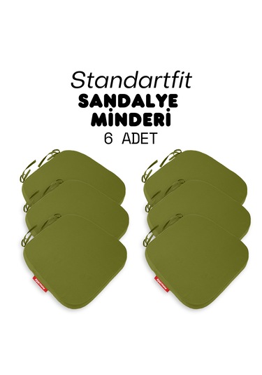 Xpermate 6'lı Standartfit Oval Sandalye Minderi 42x42x5 Yeşil