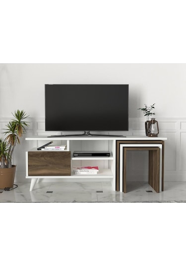 Dekorister Nature Tv Ünitesi Beyaz-Ceviz
