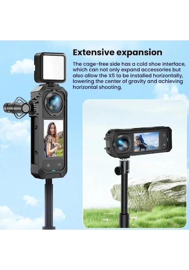 Insta360 X5 Plastik Koruyucu Çerçeve Manyetik Hızlı Salınan Kamera Kafes Genişletme Braketi Diğer