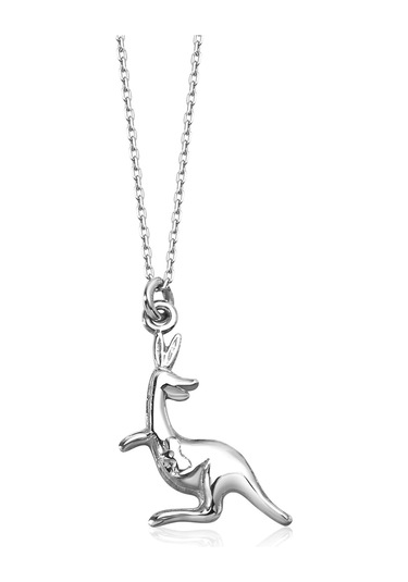 14 Ayar Mikron Altın Kaplama Kanguru Figürlü Gümüş Kolye - Cn00474 Altın