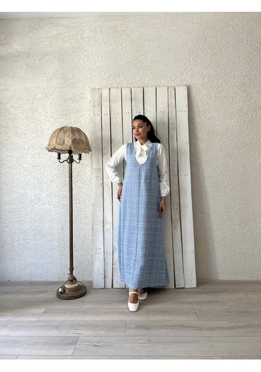 Bebe Mavisi Tüvit A-kesim Jile Elbise