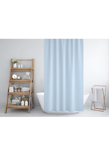 Zethome Jackline Banyo Duş Perdesi 0010 Mavi Çift Kanat 2X120X200 Çok Renkli