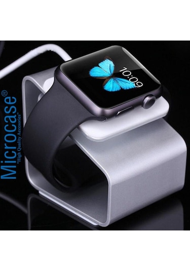 Microcase iOS Uyumlu Watch Se 44 Mm Için Alüminyum Şarj Standı - Gümüş (453927494)