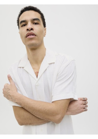 Jack & Jones 12269636 Jjematteo Resort Shırt Ss Sn Erkek Gömlek White