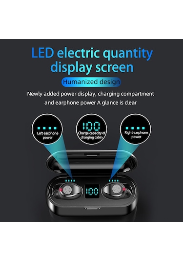 Leezsing F9-2 Kablosuz Bluetooth Kulaklık: Yüksek Ses Kalitesi, Akıllı Gürültü Azaltma Ve Şarj Özelliği İle Ipx7 Suya Dayanıklı Siyah Model