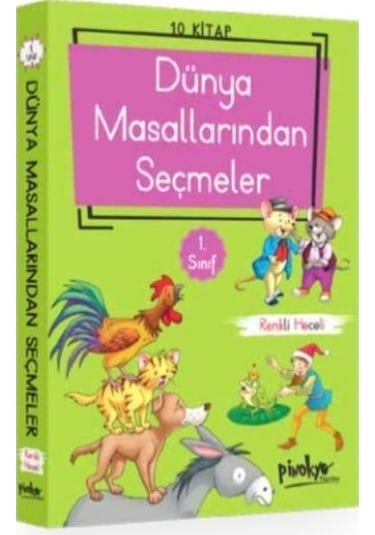 Pinokyo 1. Sınıf Dünya Masallarından Seçmeler 10 Kitap Set Heceli