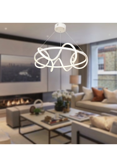 Tt314-By Tt Aydınlatma Büyük Sarmal Modeli Mat Beyaz Led Avize