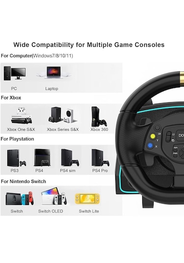 Ps4 Ps3 Pc Xbox One/s/x Ns Uyumlu 1080 Oyuncu Direksiyon Seti Ma
