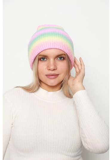 Renk Geçişli Kadın Bere Rkş-16 Pembe Pembe