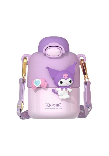 Lyon Ruyı 430ml Paslanmaz Çelik Çocuk Yalıtım Kabı Yalıtım Karikatür Saman Sürahi Su Isıtıcısı Mor