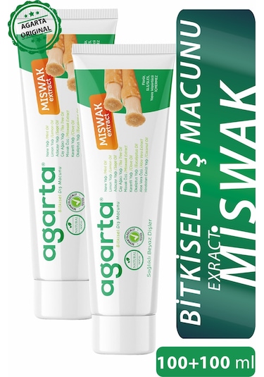 Agarta Doğal Misvak Özlü Diş Macunu 2 x 100 ML