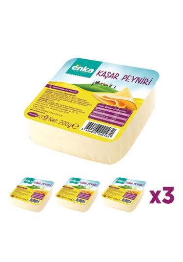 Enka Süt Kaşar Peyniri Tam Yağlı 3'lü - 200 Gr