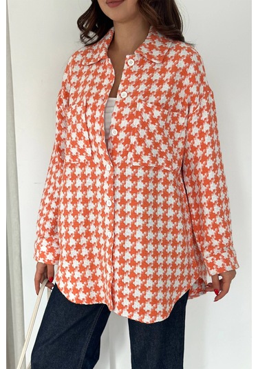 Kazayağı Gömlek Turuncu Turuncu