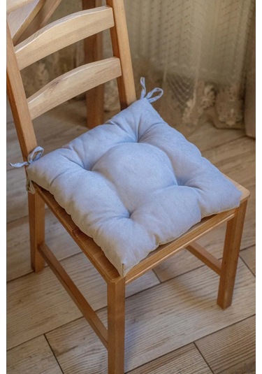 Slavıca Sandalyeye Takılan Bağcıklı Kare Yastık 40x40cm 363124951 Gri