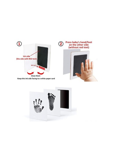 Ruicoo Bebek El-ayak İzi Seti - Güvenli Makyajsız Baskı - Pembe - Hatırlatıcı Kartlar İle Yaratıcı Hatıra Kaydı