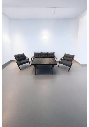 Pimango Pi Elize Bahçe Balkon Mobilyası Antrasit 3+1+1 Ve Perla M Antrasit