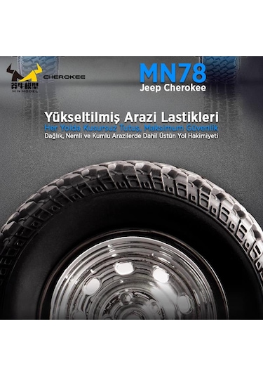 Mn Model Mn78 1/12 Jeep Cherokee 4x4 Rc Model Crawler Offroad Truck Uzaktan Kumandalı Araba Rtr Mavi+dahili Işık Seti