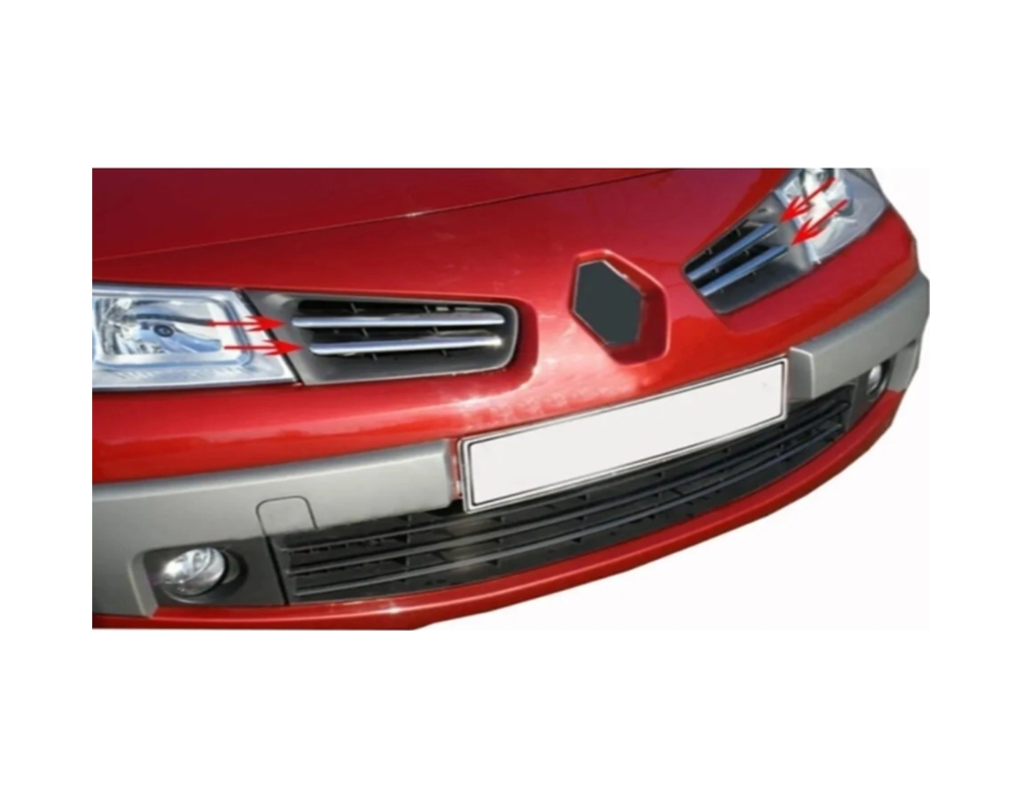 Ueskrom Renault Megane 2 Krom Ön Panjur 4 Parça 2006-2010 Arası P.çelik