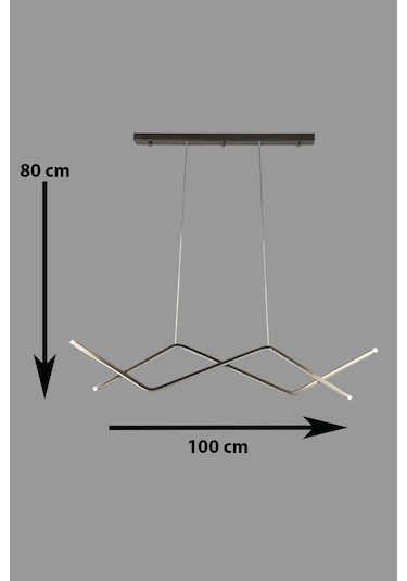 Utku Modern Tasarım Bronz Renk Yemek Masası Üstü - Mutfak - Salon Beyaz Led 2 Li Avize Bronz