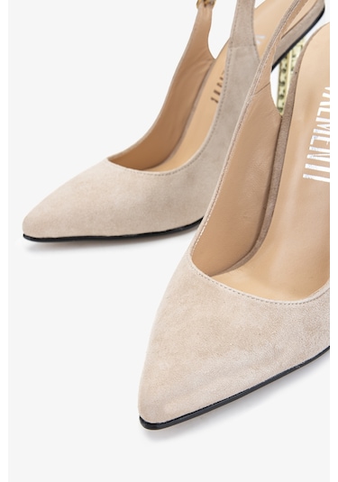 Valmenti Belina Kadın Taş Süet Hakiki Deri Topuklu Ayakkabı 22 3185 Bn Ayk Y24 Taş