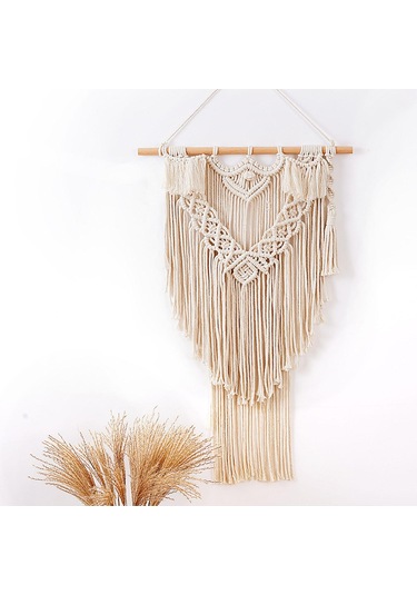 Homyl Yurt Arkaplanı Için Şık Makrome Goblen Fringe Wall Art