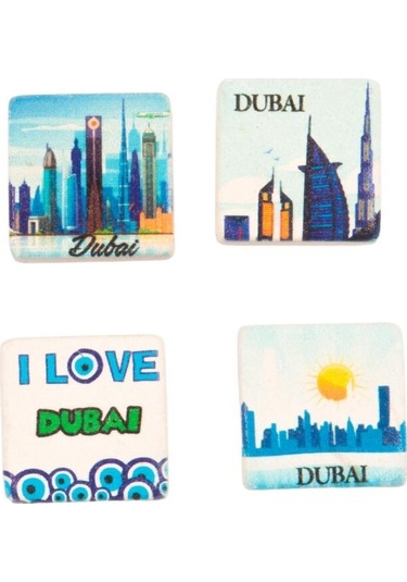 Dubai Temalı Dörtlü Taş Magnet