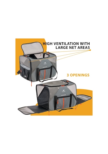 Ferplast Voyager 450 Kumaş Taşıma Çantası - Gri Max.15kg 50cm