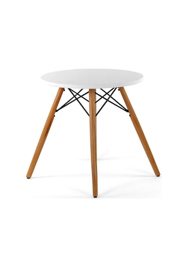 Seduna Eames Child 2X1 Sandalye Masa Takım | Natural Ahşap Ayaklı-Beyaz