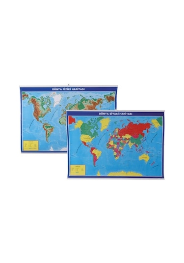 Gülpaş 998 Çıtalı Fiziki ve Siyasi Dünya Haritası 70 x 100 CM